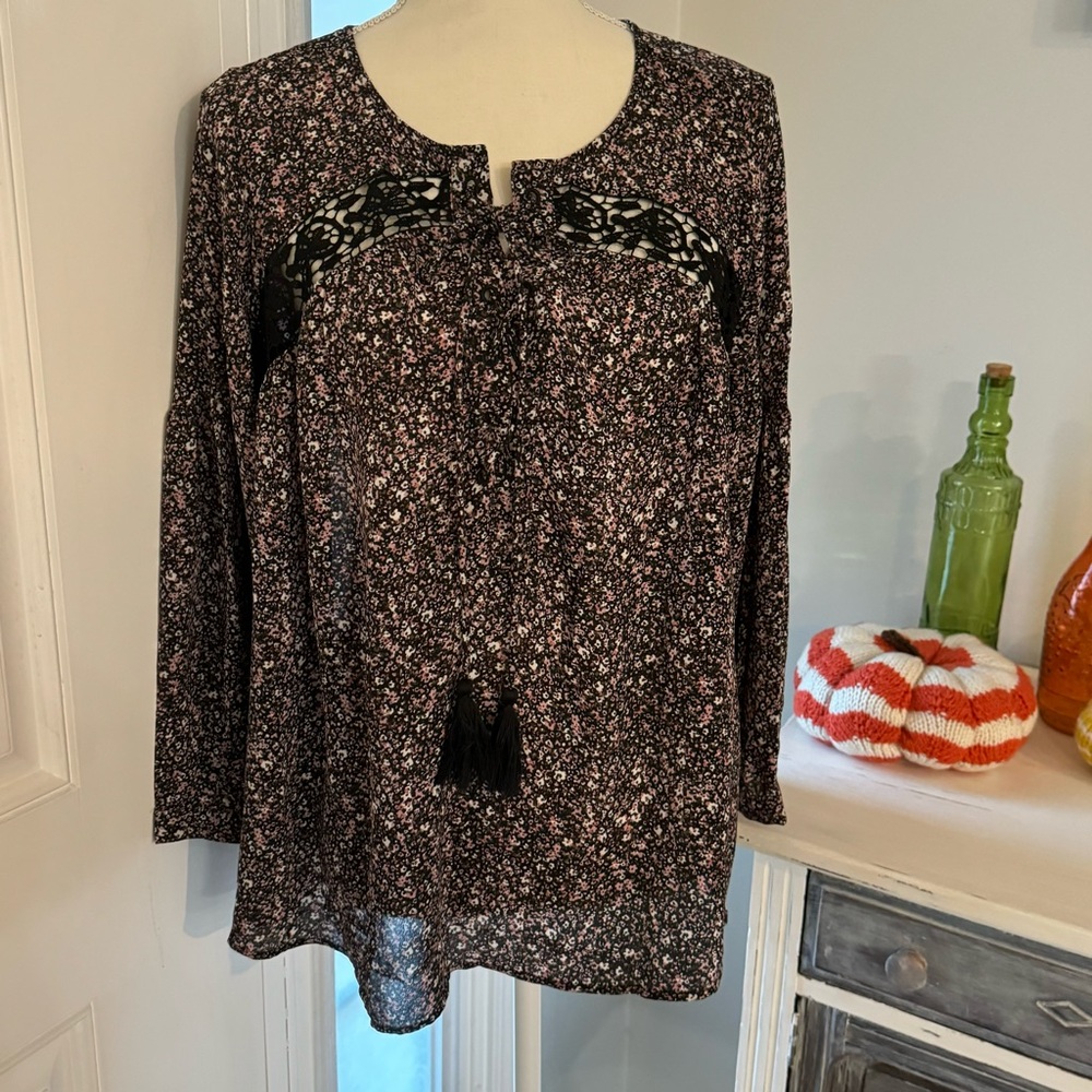 Loft flowy floral blouse top size small